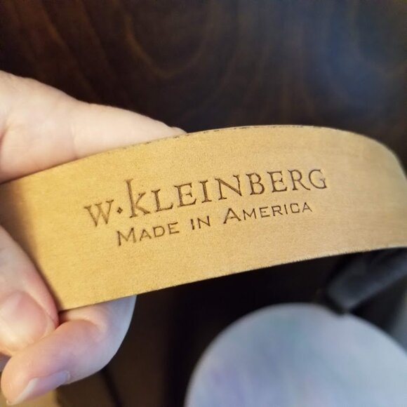 W. Kleinberg Embossed Crocodile Belt, Nickel Removable Buckle, Black, Sz 42 - Picture 8 of 14